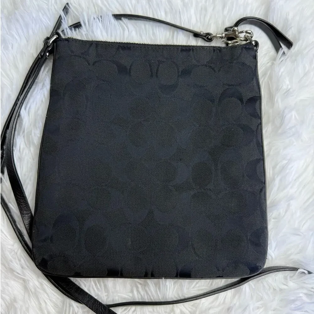 COACH Black Signature Canvas Crossbody